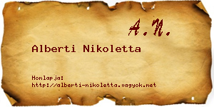 Alberti Nikoletta névjegykártya